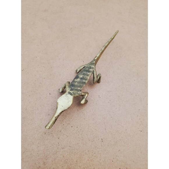 Vintage African Bronze Light Backed Crocodile - vintage African bronze inspired - Picture 1 of 10